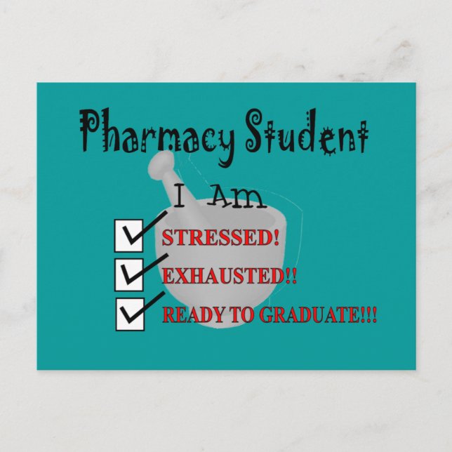 Carte Postale Faire-part Étudiant en pharmacie "Prêt À Diplômer ! ! !" (Devant)