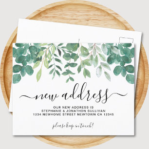 Carte Postale Faire-part Eucalyptus Green Nouvelle adresse