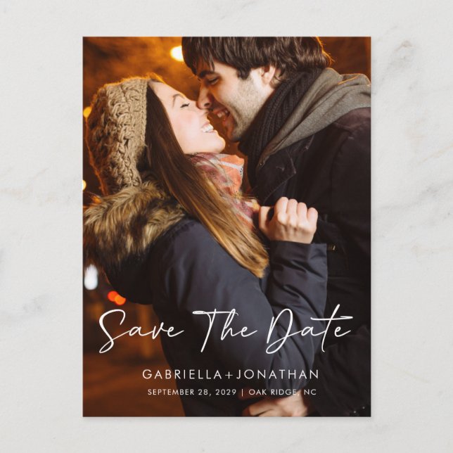 Carte Postale Faire-part Événement Simple Moderne Enregistrer La Date Photo (Devant)