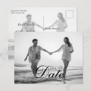 Carte Postale Faire-part Événement Simple Moderne Étiquette Photo Date de S