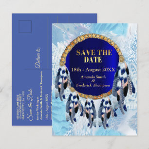 Carte Postale Faire-part Exotic Blue Dream Catcher Enregistrer les dates