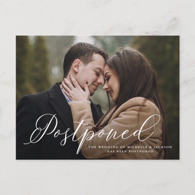 Carte Postale Faire-part Faire Annonce de Report de Mariage (Devant)