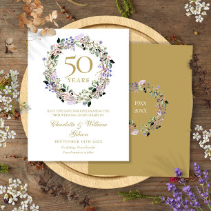 Carte Postale Faire-part Faire part de 50e anniversaire de mariage à motif 