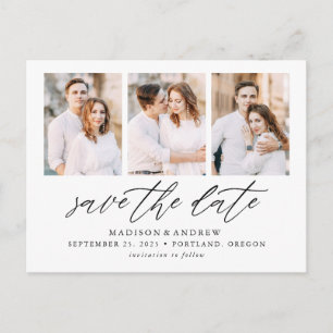 Carte Postale Faire-part Faire part de date à retenir pour mariage avec 3 p