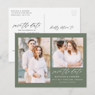 Carte Postale Faire-part Faire part de date à sauvegarder Elegant Script Ve