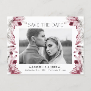 Carte Postale Faire-part Faire part de date de mariage avec photo à l'aquar