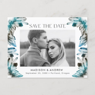 Carte Postale Faire-part Faire part de date de mariage photo cristal aquare