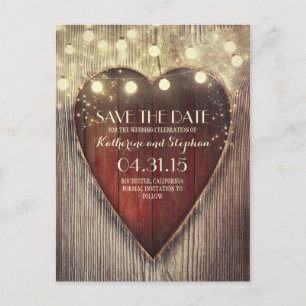 Carte Postale Faire-part Faire part de date de mariage rustique campagne &