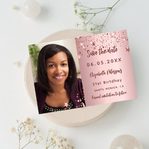 Carte Postale Faire-part Faire part de date de naissance rose pastel