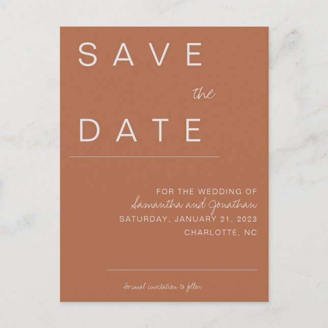 Carte Postale Faire-part Faire part de date en terre cuite (Devant)