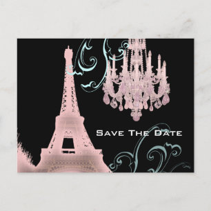 Carte Postale Faire-part faire part de mariage à la Tour Eiffel de Paris