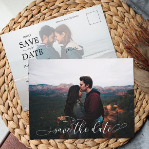Carte Postale Faire-part Faire part de mariage à l'écriture blanche romanti