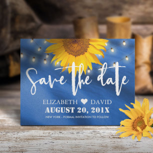 Carte Postale Faire-part Faire part de mariage avec tournesol de campagne e
