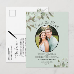 Carte Postale Faire-part Faire part de mariage Eucalyptus & Photo Menthe