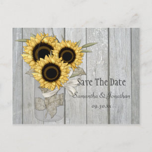 Carte Postale Faire-part Faire part de mariage Fleur de tournesol jaune dan