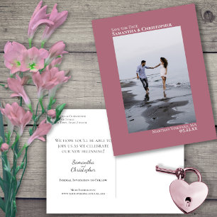 Carte Postale Faire-part Faire part de mariage minimaliste Rose Poussiéreux