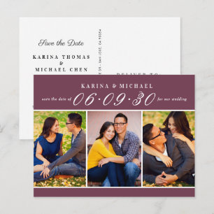 Carte Postale Faire-part Faire part de mariage moderne en bourgogne avec co