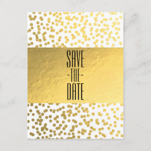 Carte Postale Faire-part Faire part de mariage paillettes or et blanc