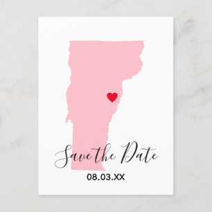Carte Postale Faire-part Faire part de mariage Pink Vermont Red Heart