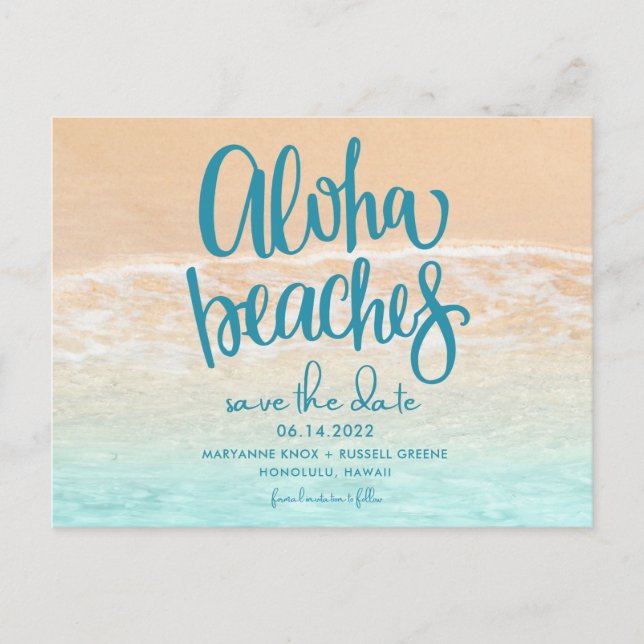 Carte Postale Faire-part Faire part de mariage plages Hawaii Aloha (Devant)