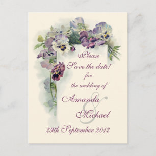 Carte Postale Faire-part Faire part de pensées violettes