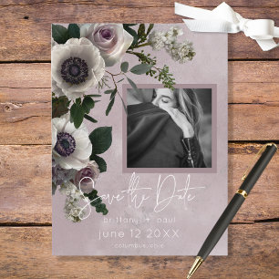 Carte Postale Faire-part Faire part moderne floral rose et blanc