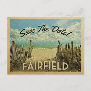 Carte Postale Faire-part Fairfield Connecticut Sauvegarder La Date Vintage