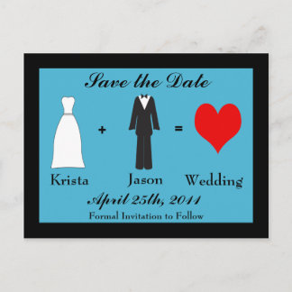 Carte Postale Faire-part Faites gagner la date - jeune mariée plus Grooom