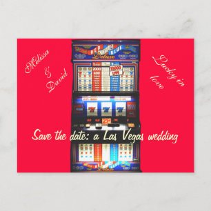 Carte Postale Faire-part Faites gagner la date Las Vegas épousant le rouge