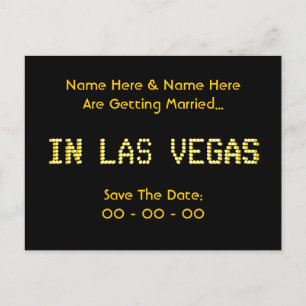Carte Postale Faire-part Faites gagner la date. Noir et jaune. Wedding. de