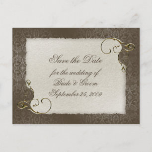 Carte Postale Faire-part Faites gagner la date - rouleaux antiques