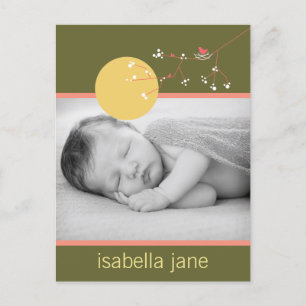 Carte Postale Faire-part Famille de nicheurs roses modernes Photo simple de