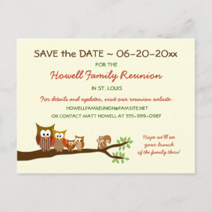 Carte Postale Faire-part Family Tree Reunion Party Enregistrer la date Cart