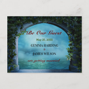 Carte Postale Faire-part Fantasie Romantique Grecque Arche de Lierre Bleu S