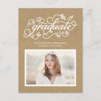 Faux Kraft Calligraphie Rustique Photo Diplôme