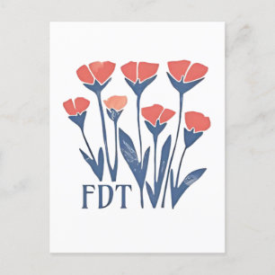 Carte Postale Faire-part FDT Floral Wreath Subtle Feminine Boho Anti-Trump