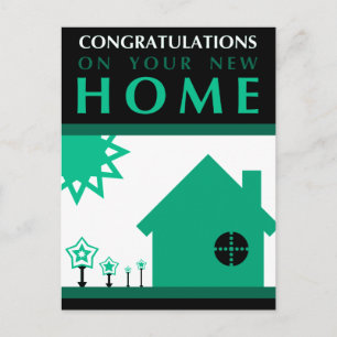 Carte Postale Faire-part félicitations à votre nouvelle maison : pop formes