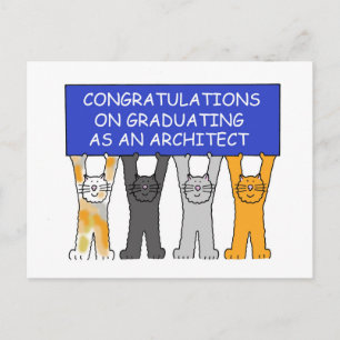 Carte Postale Faire-part Félicitations pour le diplôme d'architecte