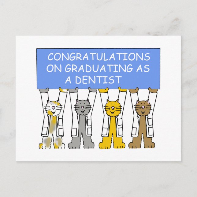 Carte Postale Faire-part Félicitations pour le diplôme de dentiste (Devant)