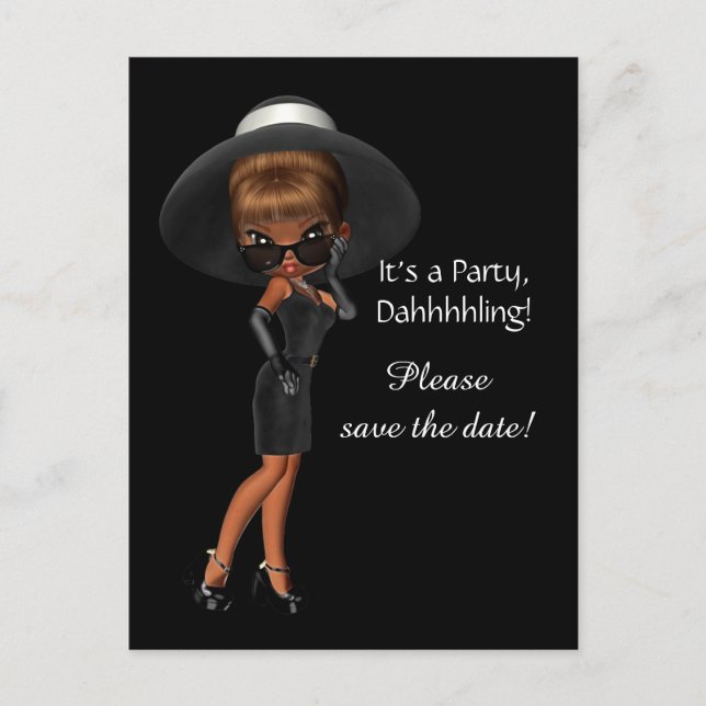 Carte Postale Faire-part Femme Diva Enregistrer la date (Devant)