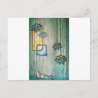 Carte Postale Faire-part Femme enceinte avec fleurs de Lotus