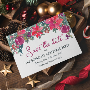 Carte Postale Faire-part Festive Florales D'Hiver Et Fêtes Festivals Fête D