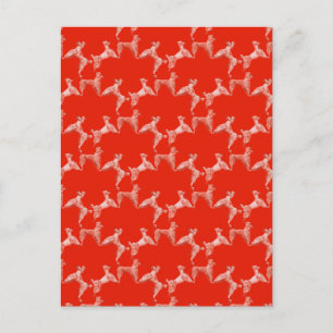 Carte Postale Faire-part Fête à l'aquarelle de chiens rouges vintage