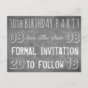 Carte Postale Faire-part Fête d'anniversaire 30 ans Save The Date Tableau c