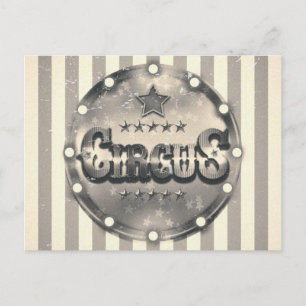 Carte Postale Faire-part Fête de cirque vintage à rayures rayées pour annon