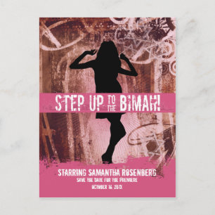 Carte Postale Faire-part Fête de danse Bat Mitzvah, Sauvegarder la Date