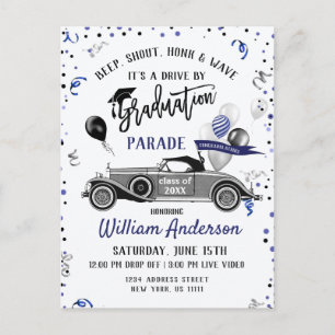 Carte Postale Faire-part Fête de fin d'études DRIVE BY drôle de promotion 2
