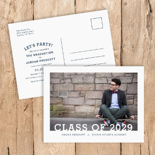 Carte Postale Faire-part Fête de graduation en typographie moderne
