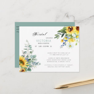 Carte Postale Faire-part Fête de mariage tournesol coloré