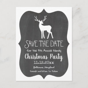 Carte Postale Faire-part Fête de Noël annuelle de White Reindeder